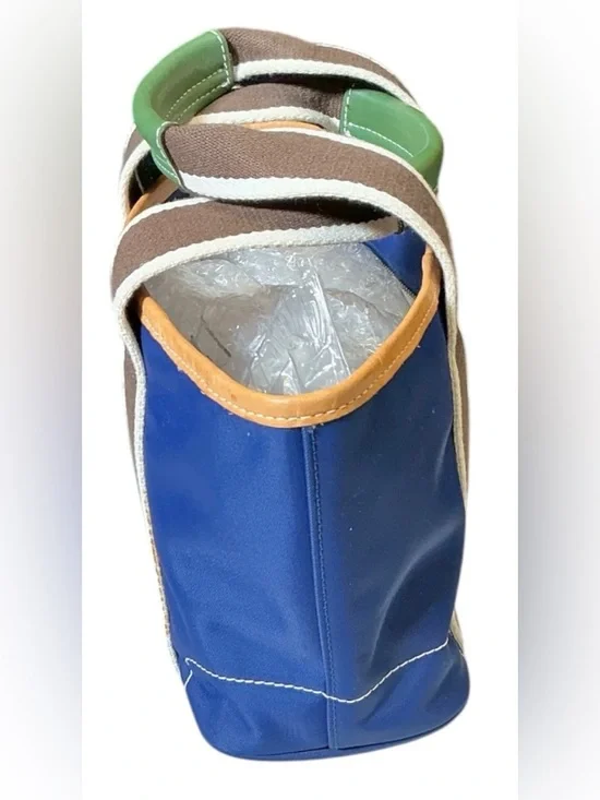 Vintage Y2K Coach Legacy Nylon Leather Mini Tote Bag in Navy & Brown EUC - Picture 4 of 10